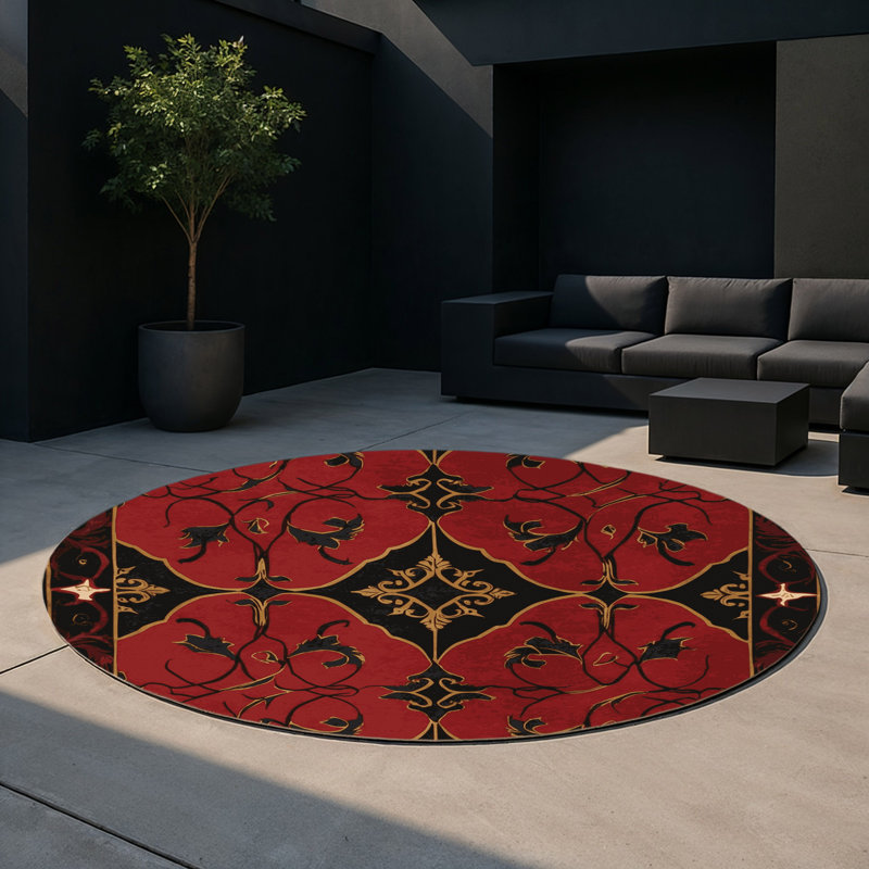 Glint Of Mythos Indoor And Outdoor Area Rug, Round 5'