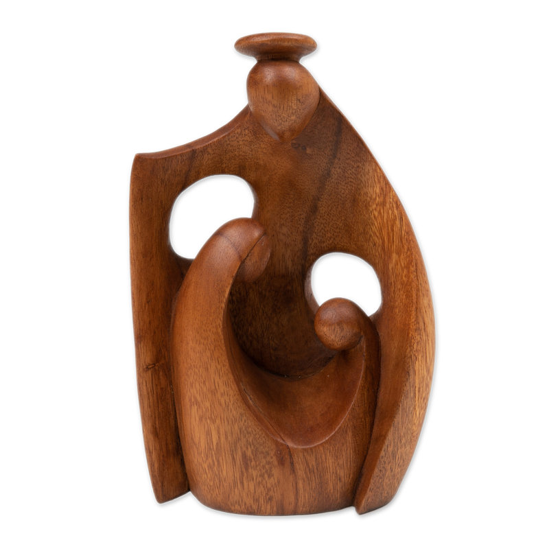  Handmade Happiest Mother Wood Sculpture