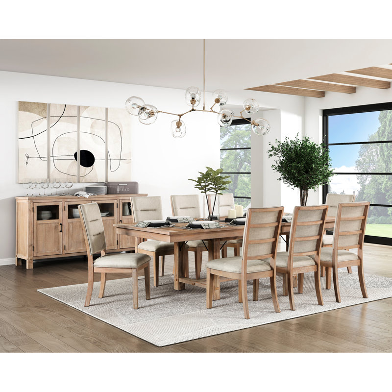 2 chaises de salle à manger, finition chêne rustique, assise et dossier rembourrés beiges 2 pièces avec dossier en chêne texturé, structure en bois à échelle