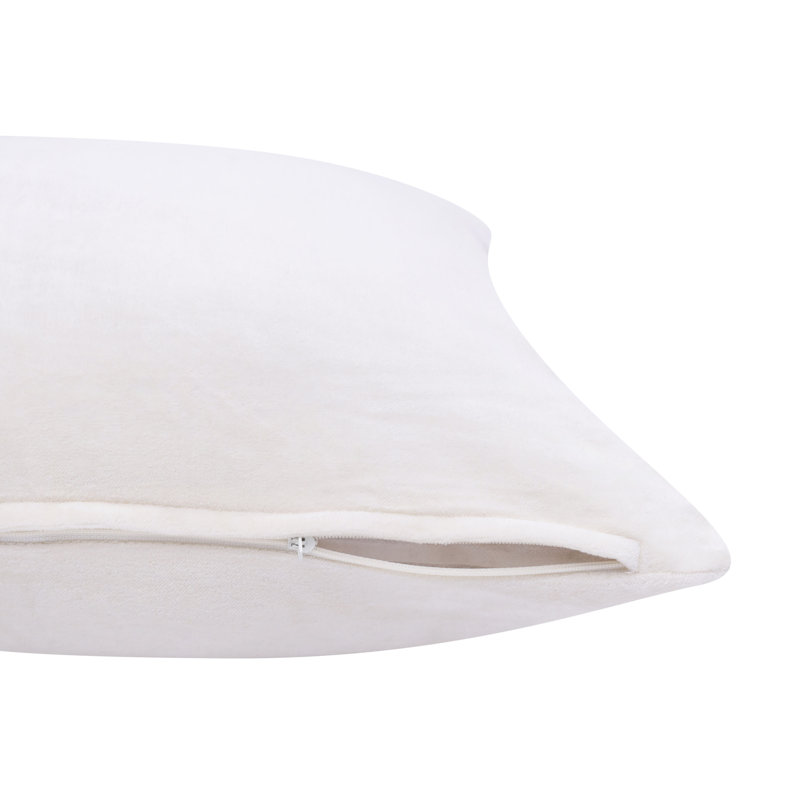 Ivory Velvet Handmade Square Cotton Throw Pillow