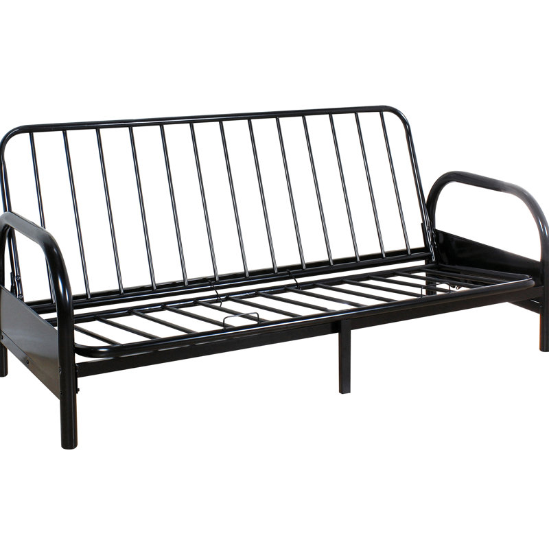Structure de futon noir moderne avec tube en métal, réglable pour différents besoins afin d'améliorer le style de votre salon