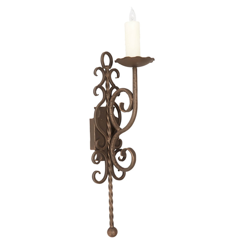 1 - Light Candle Wall Light, Bronze