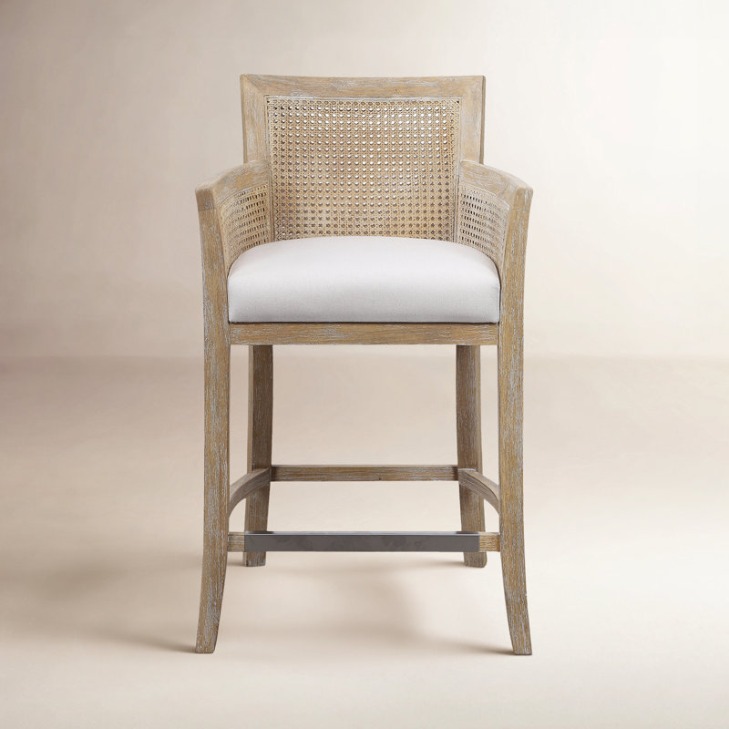Farlane Counter Bar Stool, Off-White/Natural