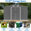 Remise de rangement extérieure 10 pi x 8 pi, fondation en métal et portes verrouillables, remise à outils pour le jardin, le patio, la cour arrière, la pelouse