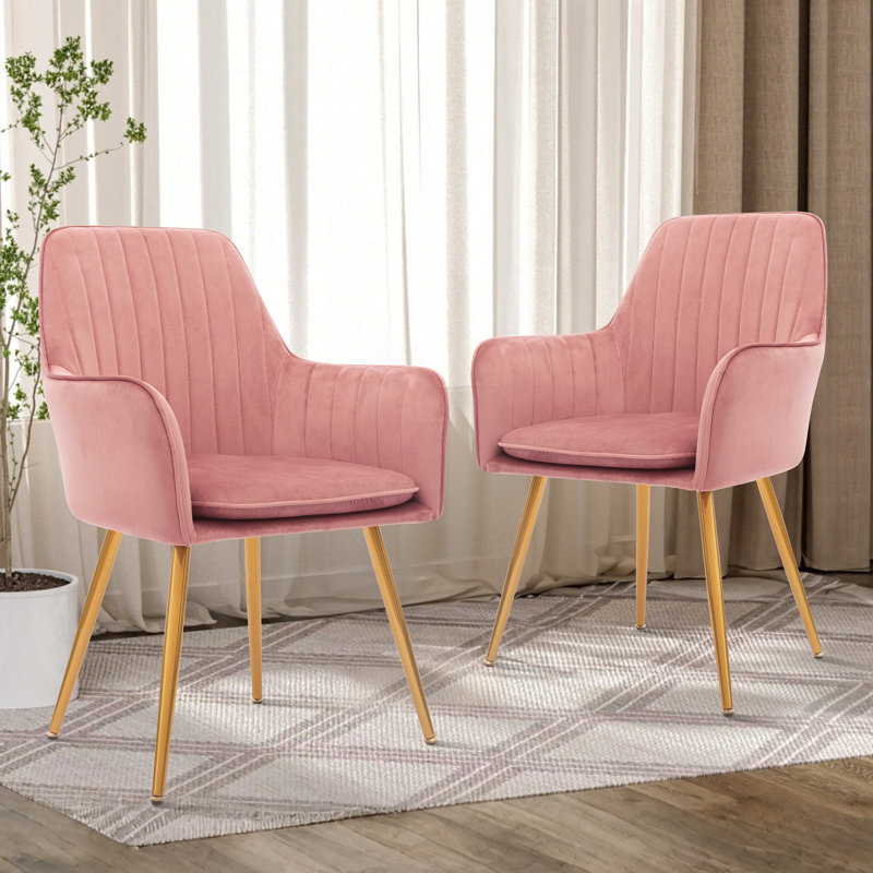 Fauteuil d'appoint rembourré pour le salon, rose