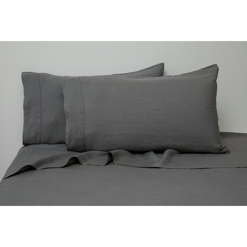 Lindsey 100% Linen Standard Sheet Set, Queen, Sand
