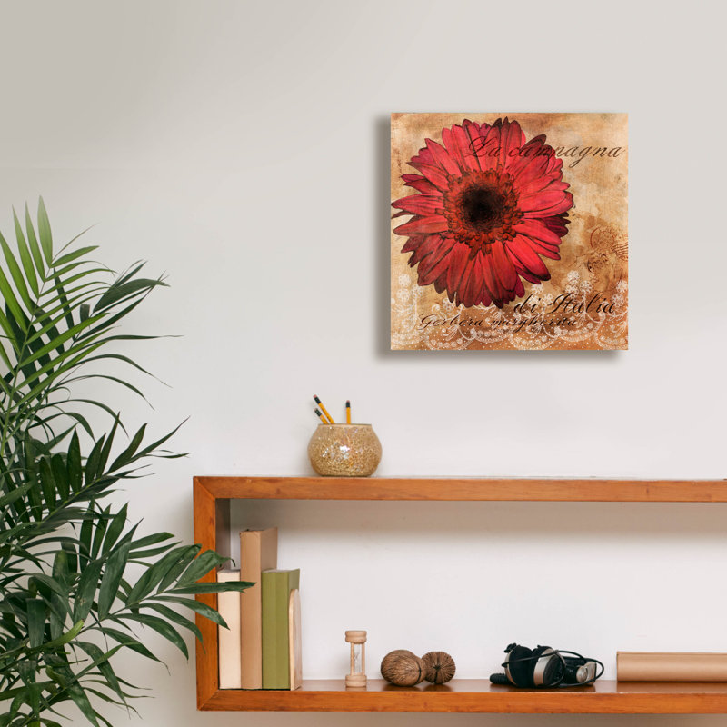 «Gerbera Italia» par Art Licensing Studio, art mural sur toile, H 12 po x l 12 po x P 0,75 po