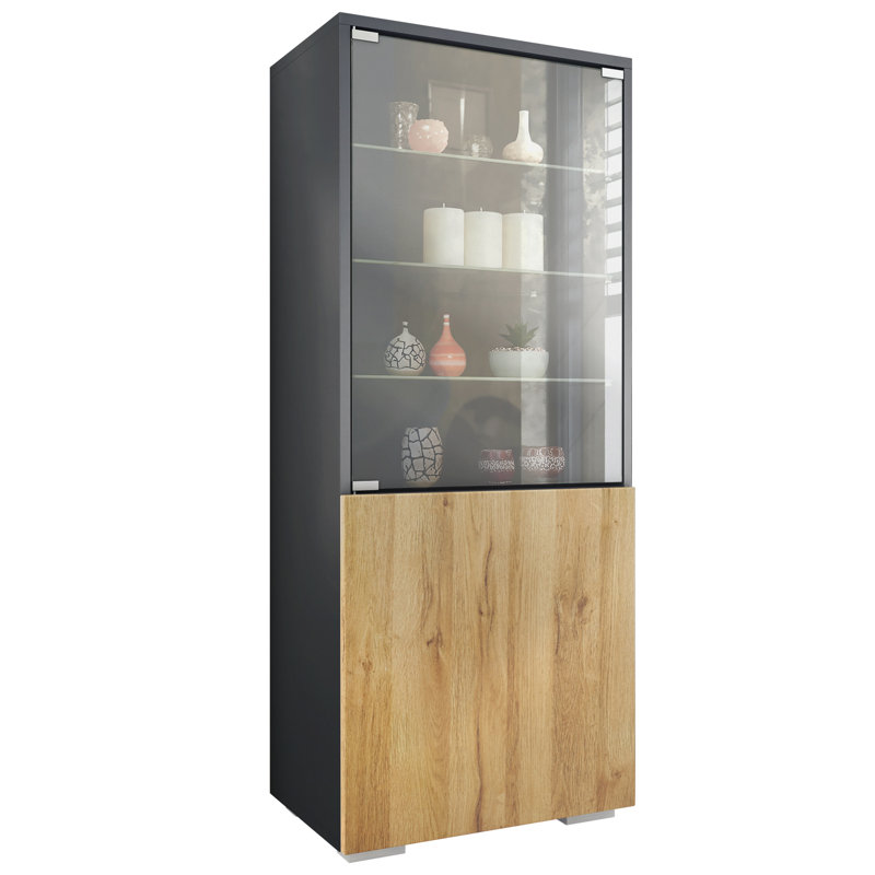 Aubreella Booth Display, Anthracite/Natural oak