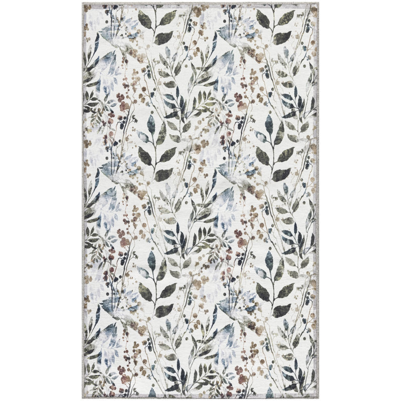 Antavia Washable Floral Indoor Rug, Rectangle 2' x 3'