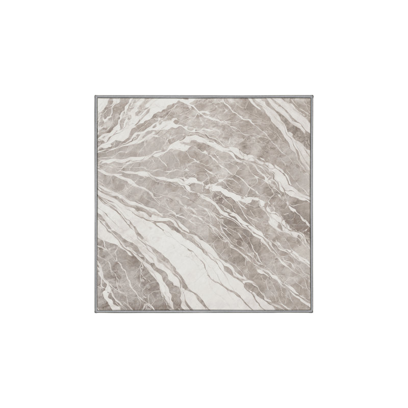 Machine Washable Gray Area Rug, Square 8'