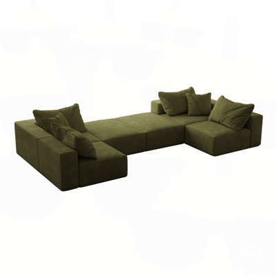 Modern Upholstered Sectional Sofa Couch Set