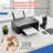 Lateral File Cabinet 3-Drawer Wooden Mobile Storage Cabinet Office Printer Stand & Under-Desk Organizer With Open Storage Shelves And Wheels For Home Office-420631681
