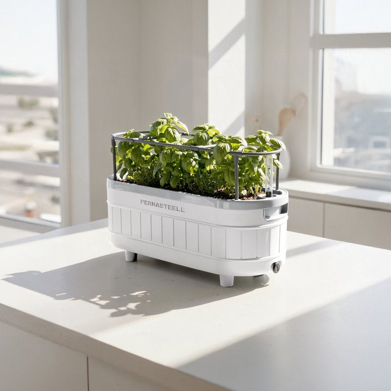 Permasteel Mini Planter W/Bracket, White, White