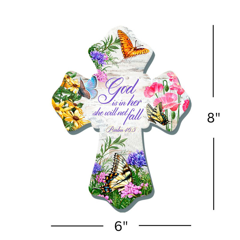 Papillons, croix en bois