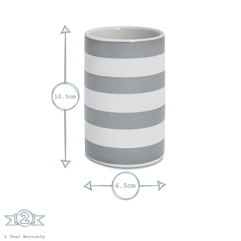 Harbour Housewares - Ceramic Toothbrush Holder, Grey