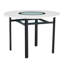 Table de salle à manger moderne et minimaliste de bureau moderne pouvant accueillir 4 à 6 personnes (incrustation de verre + support stable en métal, convient à plusieurs cas de figure).-1038602302