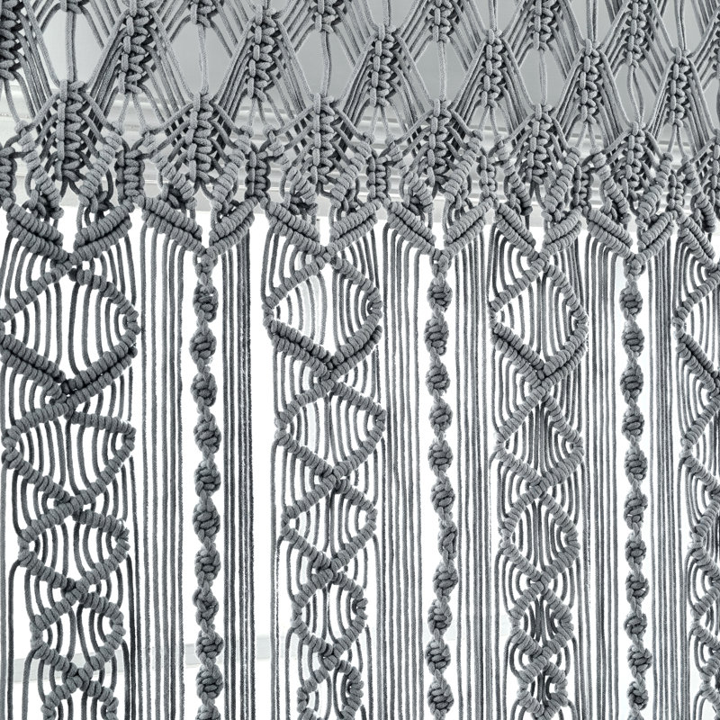 Cotton Tailored 40'' W Window Valance, Gray
