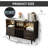 Bar Cabinet 47 inch Home Bar with Adjustable LED Light and Charging Station-897392318