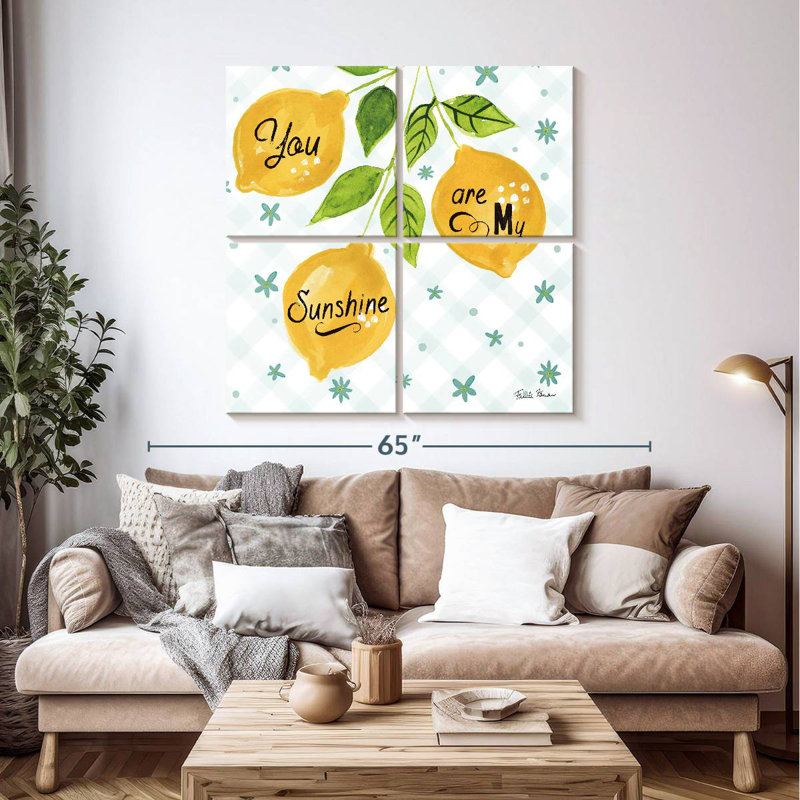 Yarlin jaune doux V, H 45 po x l 45 po