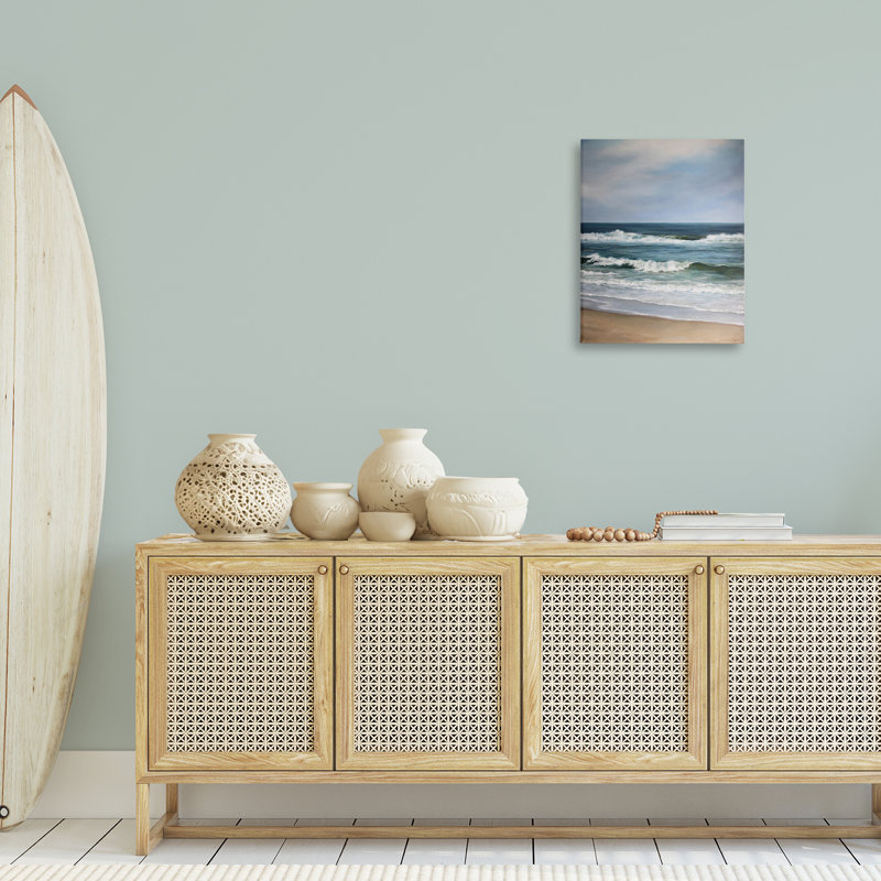 «Atlantic Beach Coast», peinture sur toile, design par Linda Sperruche, 16" H x 20" W