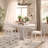 Rustic 5-Piece Extendable Dining Table Set Round Trestle Table and 4 Cross Back Dining Chairs for Kitchen, Dining Room, Gray