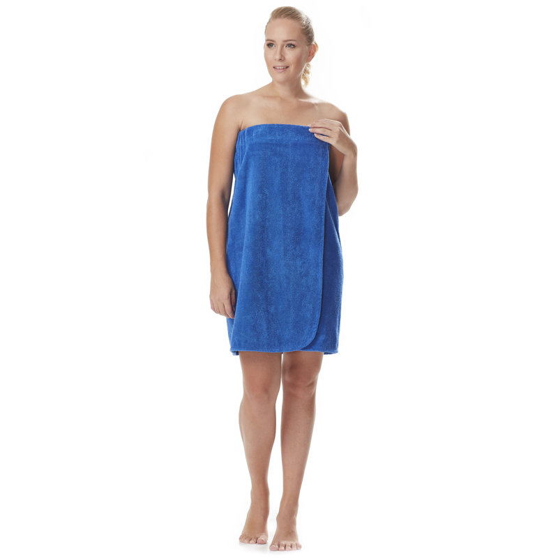 Peignoir au-dessus du genou 100% coton Emrick, Royal, L 59 po x l 30 po