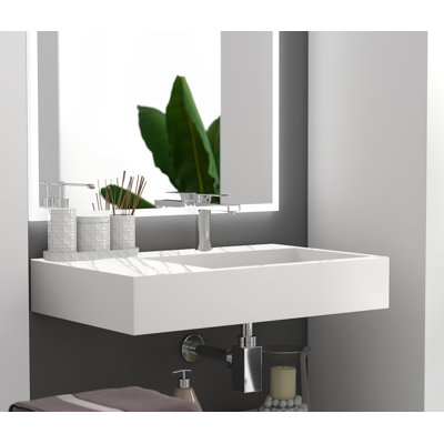 Juniper 30" Wall Mounted Bathroom Sink With Right Basin - Marble White