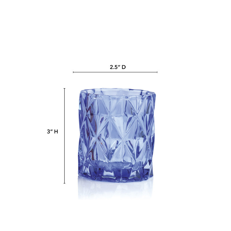 Petit porte-votive en verre, H 3 po x l 3 po x P 3 po, Cobalt