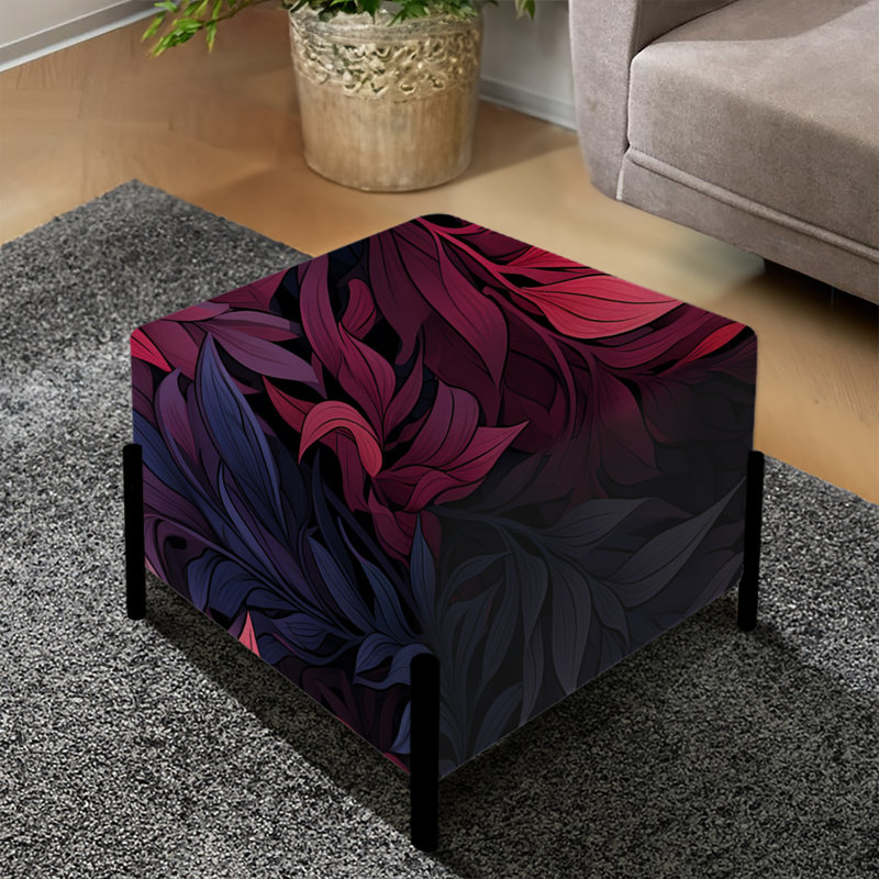 Crimson Twilight Moody Patterns - Repose-pieds carré floral