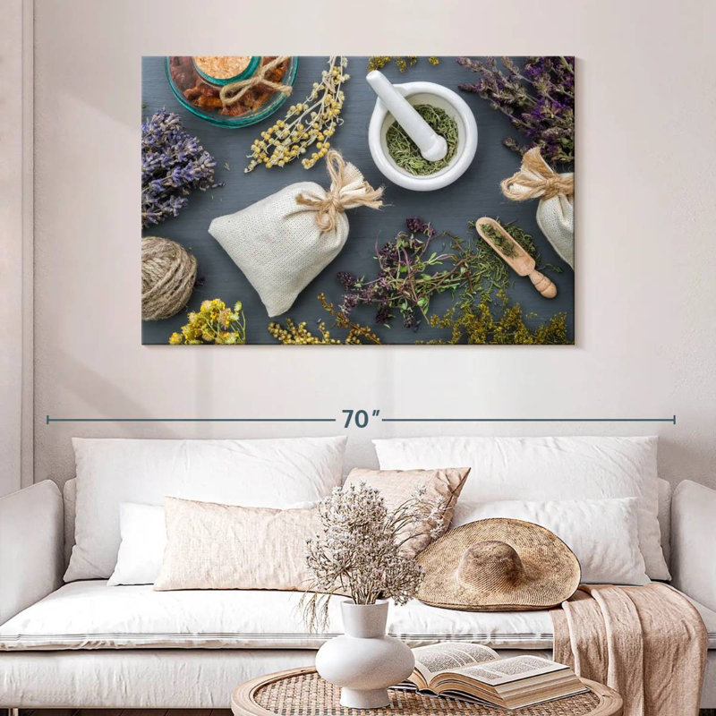 Dried Medicinal Herbs, 32" H x 48" W