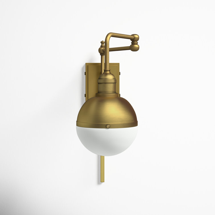 Ostara Single Light Glass Dimmable Plug-in Swing Arm Sconce