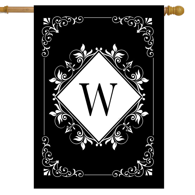 Black And White Monogram W House Flag