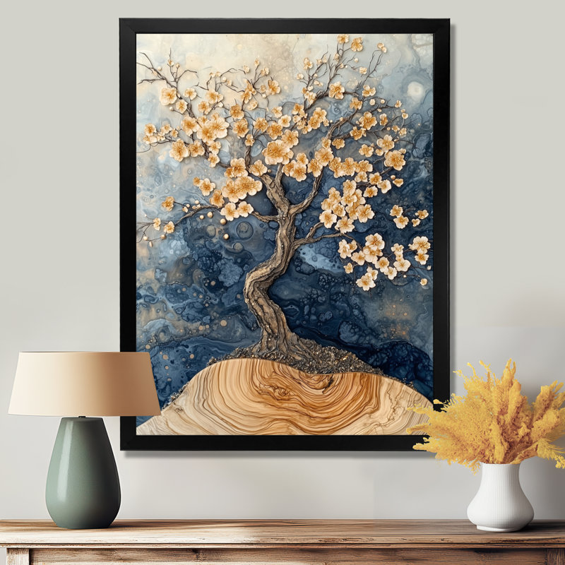 Hodgson - impression sur toile florale, Noir, noir, noir, noir, H 20 po x l 12 po, Reproduction encadrée sans passe-partout