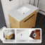Meuble-lavabo autoportant avec portes à fermeture douce et comptoir en marbre de culture nécessitant peu d'entretien-1565933890