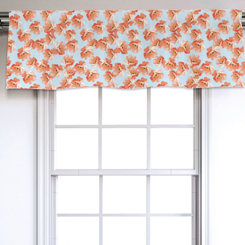 Sateen Floral Ruffled Window Valance