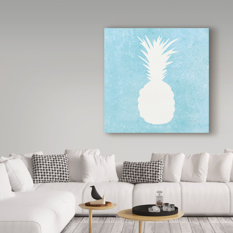 Tropical Fun Pineapple Silhouette Canvas Print, 14" x 14"