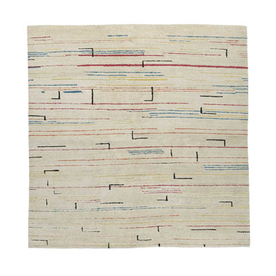 Fragment Hand Knotted Wool Striped Area Rug