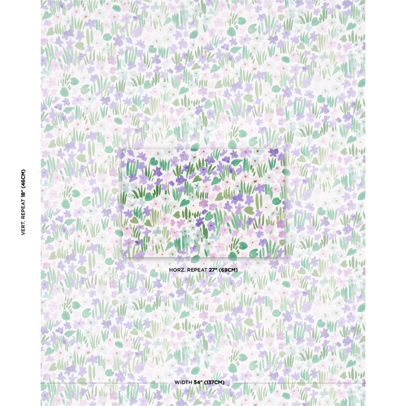 Schumacher X Studio Bon Sweet Violette Indoor/Outdoor Fabric, Pink