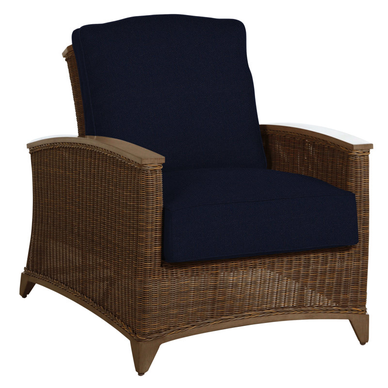 Astoria Patio Chair with Cushions, Astoria #90 Raffia/Oak, Dove Sunbrella® Linen, Welt