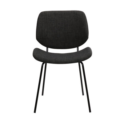 Chaise d'appoint rembourrée gris anthracite Monceau