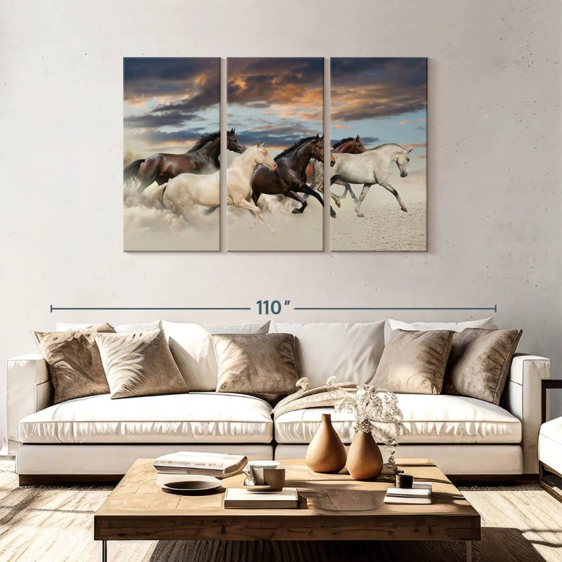 Galloping Desert Horses, 48" H x 74" W