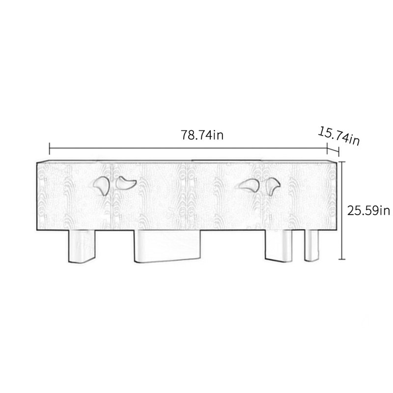 Meuble télé à niche contrastante, H 24,4 po x L 78,74 po x l 15,74 po