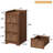 Arched Fluted Design Side Table Set of 2, End Table with 3 Drawers Nightstands-1403600874-1403600878