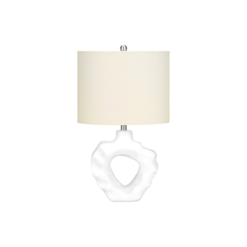 Lighting, H 25 po, lampe de table, résine crème, abat-jour ivoire / crème, moderne