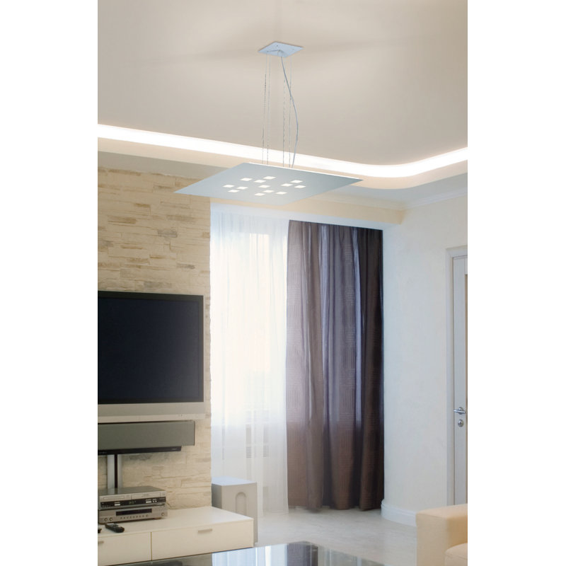 Plateau 13 - Light LED Square/Rectangle Pendant, White