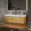 Ensemble de meuble-lavabo mural 60 po avec comptoir en marbre, lavabos en céramique, armoire en bois d'érable massif et veilleuse à DEL 60 po
