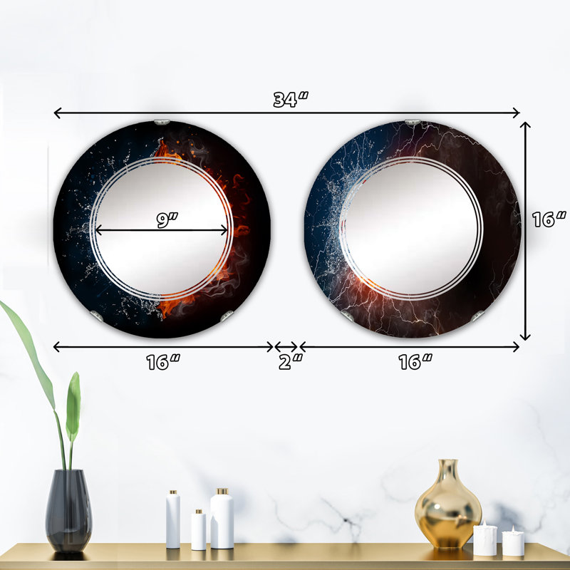 Ensemble de 2 miroirs sans cadre