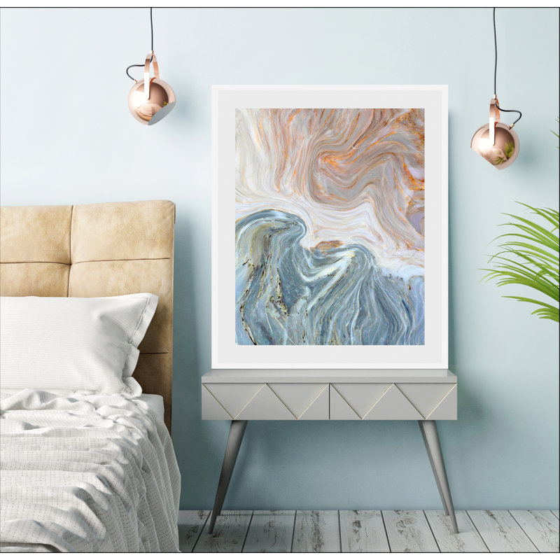 Marble 1 Piece Single Picture Frame Wall Art