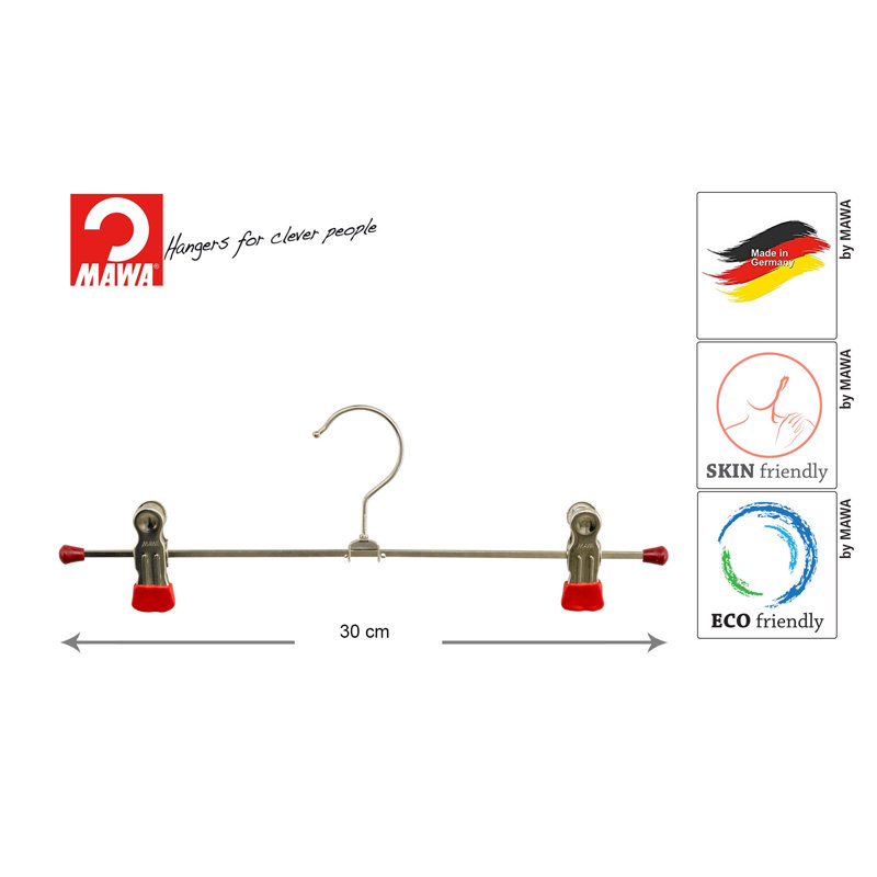 Non-Slip Standard Hanger for Dress/Shirt/Sweater and Purse, Red