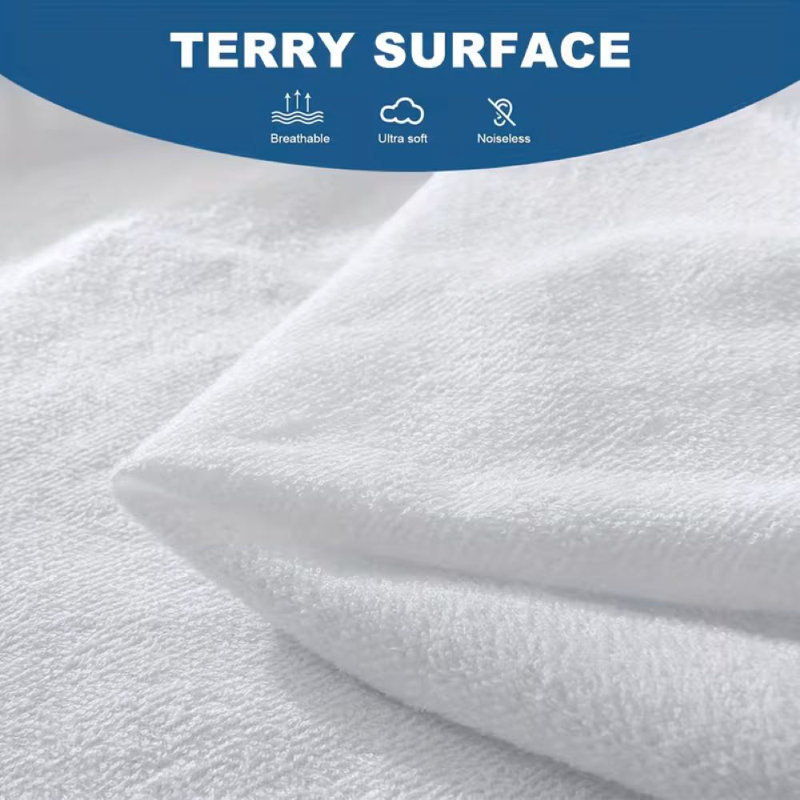 Aspire Homeware Hotel-Quality Waterproof Terry Towel Mattress Protector with Deep Elastic Fit, Double (137cm W x 190cm L)